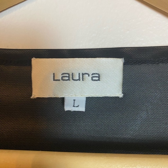 Vintage Mob wife Laura sequins and sheer V neck blouse - Picture 3 of 6